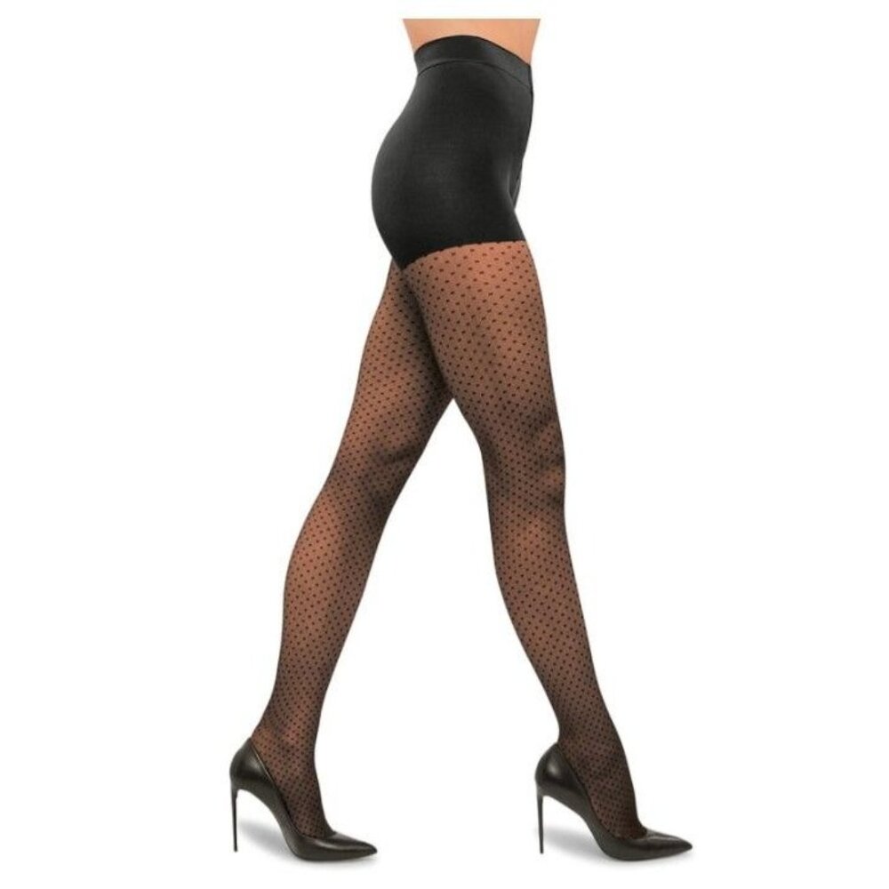 Wolford Size Medium Control Dots Tights 20 Den Sculpting Patterned Tights NWT $8 - Picture 5 of 9
